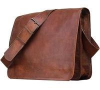 Leather Messenger Bag Vintage Cross Body Bag Gift Men Women Business Work Carry Laptop Computer Books Handmade Rugged & Distressed ~ Everyday Office College School 15 Inch