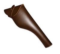 Leather Military Belt Holster, Brown, Genuine Leather, 30.4 cm Length, Sam Browne Style, Duty Holster with Brass Snap Flap - Military Police Reproduction, Collector & Professional Accessory
