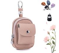 Leather Mini Backpack Keychain,Compact Organizer with Carabiner Clip,Multifunctional PU Mini Purse with Carabiner Clip (Pinks)