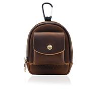 Leather Mini Backpack Keychain Medieval Pouch Keychain, Coin Organizer, Change Holder, Leather Zipper Pouch SiegYma 1Pcs for Men & Women, Coffee color, Women's Tote Handbags