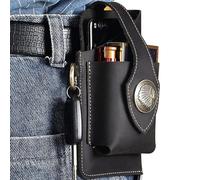 Leather Mobile Phone Pouch - Multifunctional Belt Pack Medieval Inspired Waist Organizer Outdoor Sports Travel Case with Secure Storage | Versatile Hiking Camping Cycling Accessory Bag for Men Women