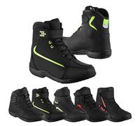 Leather Motorbike Boots Motorcyle Shoes CE-Approved Waterproof Motorcycle Boots - Short Ankle Touring Armour & Anti-Slip (City-Black, 5 UK, UK Footwear Size System, Adult, Men, Numeric, Medium, 5)