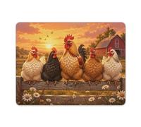 Leather Mouse Mat Chickens At Sunset On A Farm Office Mousepad Typing