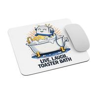 Leather Mouse Mat Dark Humor Parody Live Laugh Toaster Bath Mouse Pad