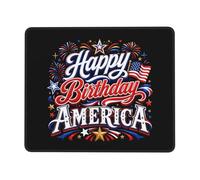 Leather Mouse Mat Happy Birthday America Gaming Mousepad Laptop 25x30cm