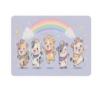 Leather Mouse Mat Kawaii Cows Dancing Beneath The Rainbow Gaming Mouse Pad