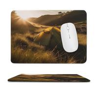 Leather Mouse Mat Tent on Grass Office Mousepad Office 25x30cm