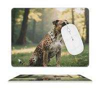 Leather Mouse Pad 10x8 Inch, Waterproof Non-Slip Desk Mat Animal Print Pit Bull Mousepad Thin Portable Computer Mousepads for Office Gaming Laptop PC, Easy Clean Mouse Mat