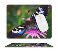 Leather Mouse Pad 10x8 Inch, Waterproof Non-Slip Desk Mat Colorful Butterfly Mousepad Thin Portable Computer Mousepads for Office Gaming Laptop PC, Easy Clean Mouse Mat