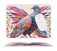 Leather Mouse Pad 10x8 Inch, Waterproof Non-Slip Desk Mat Colorful Pigeon Mousepad Thin Portable Computer Mousepads for Office Gaming Laptop PC, Easy Clean Mouse Mat
