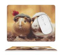 Leather Mouse Pad 10x8 Inch, Waterproof Non-Slip Desk Mat Cute Guinea Pigs Mousepad Thin Portable Computer Mousepads for Office Gaming Laptop PC, Easy Clean Mouse Mat