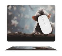 Leather Mouse Pad 10x8 Inch, Waterproof Non-Slip Desk Mat Cute Monkey Mousepad Thin Portable Computer Mousepads for Office Gaming Laptop PC, Easy Clean Mouse Mat
