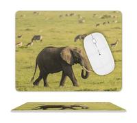 Leather Mouse Pad 10x8 Inch, Waterproof Non-Slip Desk Mat Elephant Mousepad Thin Portable Computer Mousepads for Office Gaming Laptop PC, Easy Clean Mouse Mat