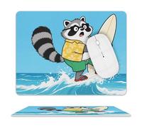 Leather Mouse Pad 10x8 Inch, Waterproof Non-Slip Desk Mat Funny Raccoon Mousepad Thin Portable Computer Mousepads for Office Gaming Laptop PC, Easy Clean Mouse Mat
