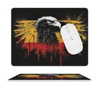 Leather Mouse Pad 10x8 Inch, Waterproof Non-Slip Desk Mat Germany Flag Eagle Mousepad Thin Portable Computer Mousepads for Office Gaming Laptop PC, Easy Clean Mouse Mat