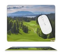 Leather Mouse Pad 10x8 Inch, Waterproof Non-Slip Desk Mat Vancouver Golf Course Mousepad Thin Portable Computer Mousepads for Office Gaming Laptop PC, Easy Clean Mouse Mat