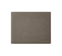 Leather Mouse Pad Taupe Grey - Square Corners and Perimeter Stitching