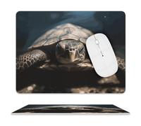 Leather Mouse Pad Waterproof Slip Base Mouse Mat Animal Tortoise Printed for Laptop Computer Office Home Gaming Mousemats