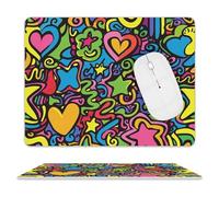 Leather Mouse Pad Waterproof Slip Base Mouse Mat Doodles And Lines Printed for Laptop Computer Office Home Gaming Mousemats