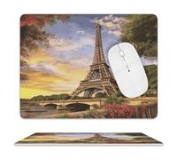Leather Mouse Pad Waterproof Slip Base Mouse Mat Eiffel Tower Paris Printed for Laptop Computer Office Home Gaming Mousemats