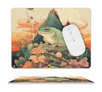 Leather Mouse Pad Waterproof Slip Base Mouse Mat Frog on Mountain Printed for Laptop Computer Office Home Gaming Mousemats
