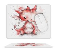 Leather Mouse Pad Waterproof Slip Base Mouse Mat Ink Style Dragon Printed for Laptop Computer Office Home Gaming Mousemats