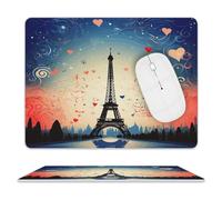 Leather Mouse Pad Waterproof Slip Base Mouse Mat Paris Pattern Printed for Laptop Computer Office Home Gaming Mousemats