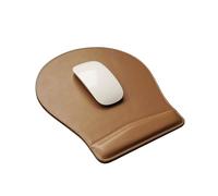 Leather Mouse Pad with Wrist Rest - Ergonomic Support, Non-Slip Base, Smooth Surface(Brown)