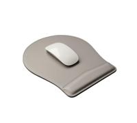 Leather Mouse Pad with Wrist Rest - Ergonomic Support, Non-Slip Base, Smooth Surface(Gray)