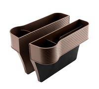 Leather Multifunctional Car Seat Organizer, Cars Seat-Gap Filler with Cup Holder, Multipurpose Backseat Car Seat Organizer Front Seat, Auto Storage Bag for Cars Console Side (Brown,Left+Right seat)