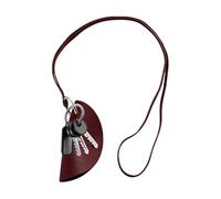 Leather Neck Pouch - 11x4.5cm/4.33x1.77 Inches Leather Key Pouch | Mini Halter Neck Bag, Crafted in A Unique Semi-Circular Shape, Designed to Grab Attention and Express Your Individuality.