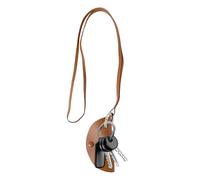 Leather Neck Pouch - Genuine Soft Leather Neck Strap Purse Hanging Headphone Neck Bag | Leather Data Cable Storage Bag, Spring Closure Coin Purse