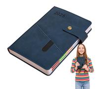 Leather Notebook, 2025 Monthly and Daily Planner Book, 5.71in 365 Days Event Planner Notepad, Organized Layout Perfect for Work, Study, and Business Schedules