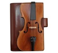 Leather Notebook Vintage Violin Refillable Journal Portable Travel Journal Notebook for Study, Teachers, College 8.5x5.9 inch
