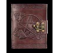 Leather Notebook with Lock - Pentagram - Fantasy Idea Book Dream Journal