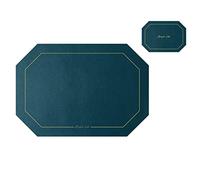 Leather Octagon Placemat Set with Coasters, Washable Tableware Pads for Bowl and Cup, Perfect for Kitchen and Dining Table
