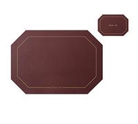 Leather Octagon Placemat Set with Coasters, Washable Tableware Pads for Bowl and Cup, Perfect for Kitchen and Dining Table