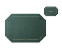 Leather Octagon Placemat Set with Coasters, Washable Tableware Pads for Bowl and Cup, Perfect for Kitchen and Dining Table