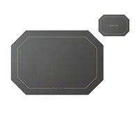 Leather Octagon Placemat Set with Coasters, Washable Tableware Pads for Bowl and Cup, Perfect for Kitchen and Dining Table
