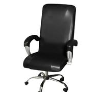 Leather Office Chair Cover Waterproof, Computer Desk Chair Cover with Armrest Covers, Universal Rotating Gaming Seat Slipcover Protector, Cat Scratch Proof(Black,XL)