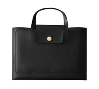 Leather Office Hand-held File Bag, Public Document Bag, Buckle Storage Archive Bag