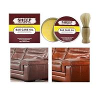 Leather Oil Conditioner Cream, Natural Leather 3.53oz, Leathers Softener with Brush Applicator, Restore Protect Rejuvenate Sunfaded Cracked, Car Auto Couch Upholstery Care