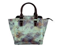 Leather One-Shoulder Rivet Bag Ladies' Handbag With Fully Printed And Multi-Faceted Design, With Adjustable Shoulder Strap And Fashionable Pu Diagonal Bag, Suitable For Commuting, Traveling