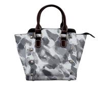 Leather One-Shoulder Rivet Bag Ladies' Handbag With Fully Printed And Multi-Faceted Design, With Adjustable Shoulder Strap And Fashionable Pu Diagonal Bag, Suitable For Commuting, Traveling