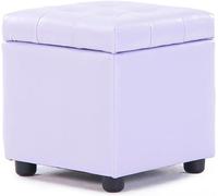 Leather Ottoman Storage Footstool with Concealed Compartment, Water-Resistant for Living Room, Bedroom, and Office Use