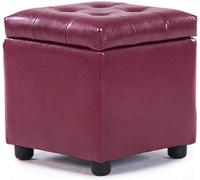 Leather Ottoman Storage Footstool with Concealed Compartment, Water-Resistant for Living Room, Bedroom, and Office Use