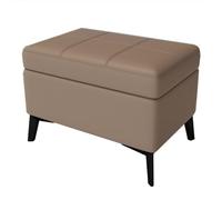 Leather Ottoman with Storage - Upholstered Bench for Living Room, Bedroom, Entryway & Office - Versatile Foot Rest & End of Bed Storage, 80CM