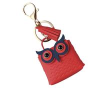 Leather Owl Keychain | Owl Tassel Tiny Purse Key Ring | Owl Coin Purse Keychain Keyring Multifunctional Leather Tiny Bag Key Holder for Backpacks for Adults Kids, Hot Pink, Refer to description