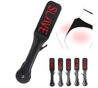 Leather Paddle for Adults Double Layer Durable Paddle with Letters Training Paddle Whip for Adult Play (Slave)