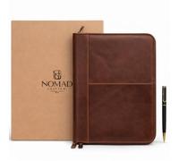 Leather Padfolio with Zipper - Business Portfolio for Men and Women, Legal Pad Portfolio, Leather Folder, Professional Padfolio for Meetings and Interviews